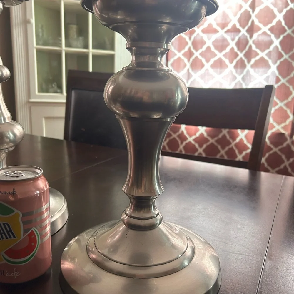 *Set of 2* LARGE 12” and 14” Restoration Hardware 20th century candle holders